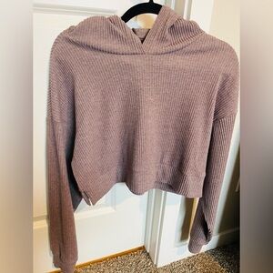 ALO Yoga Amethyst Ribbed Cropped Hoodie